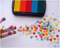 DIY:: ทำตัวปั๊มง่ายๆด้วยยางลบของดินสอ ไว้ทำงานศิลปะและให้ลูกๆปั๊มสีเล่น