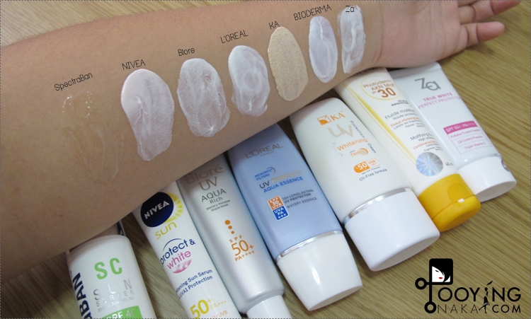 รีวิวครีมกันแดด 7 ยี่ห้อที่มีลักษณะเนื้อครีมแตกต่างกัน