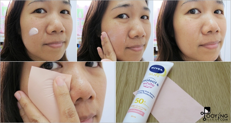 ทดสอบความมันครีมกันแดดหน้า NIVEA SPF 50+