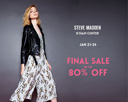 สตีฟ แมดเด้น ไฟนอล เซลล์ (Steve Madden)  ลดส่งท้ายแฟชั่นวินเทอร์ วันที่ 21  24 มกราคมศกนี้