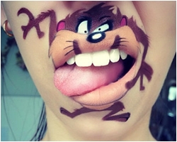 ครีเอทงานอาร์ตบนริมฝีปากด้วยการ์ตูนดังๆ